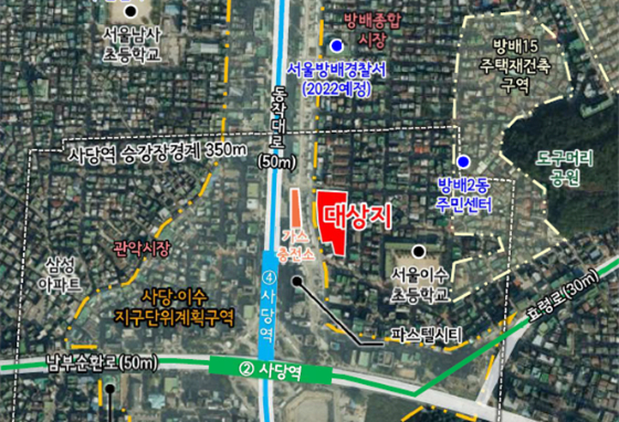 서초구 방배동 452-1번지 위치도. /위치도 제공=서울시 
