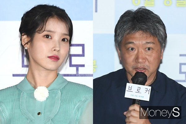 사진은  지난달 31일 오후 서울 용산구 CGV 용산아이파크몰 열린 영화 '브로커'(감독 고레에다 히로카즈) 언론시사회에 참석한 배우 아이유와 고레에다히로카즈 감독. /사진=장동규 기자