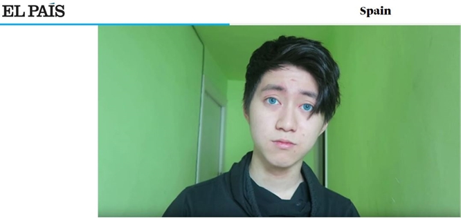 지난 2일(현지시각) 스페인 매체 엘파이스에 따르면 스페인 법원은 지난달 31일 노숙자에게 치약 묻은 과자를 먹이는 영상을 올린 유튜버에게 징역형을 선고했다. 사진은 징역형을 선고받은 유튜버 켕후아 렌. /사진=스페인 매체 엘파이스 공식 홈페이지 캡처