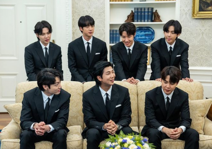 방탄소년단은 지난달 31일(현지시각) 미국 바이든 대통령으로부터 초청을 받아 백악관을 방문했다. /사진=백악관 인스타그램 갈무리