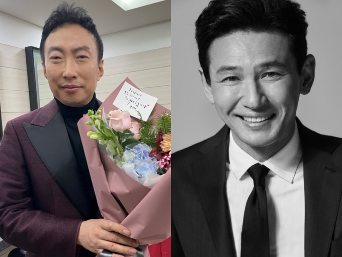 MC 박명수가 '라디오쇼'에서 배우 황정민과의 일화를 공개했다. 사진은 박명수(왼쪽)와 황정민. /사진= 박명수 인스타그램, 샘컴퍼니 제공