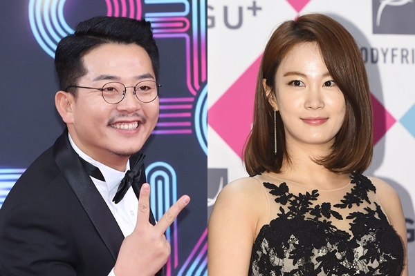 개그맨 김준호가 김지민과의 데이트 중 옥신각신했던 일화를 털어놨다. 사진은 김준호(왼쪽)와 김지민. /사진=뉴스1