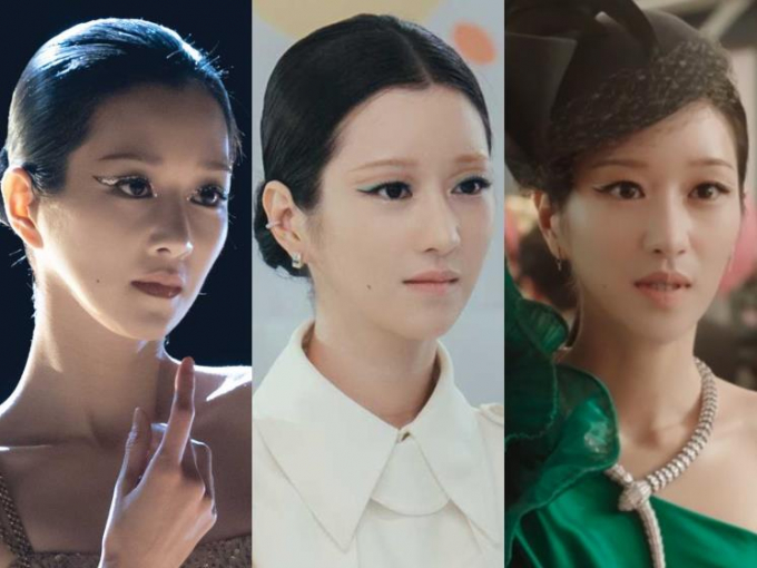사진은 매회 화제가 된 배우 서예지의 메이크업과 패션. /사진=tvN '이브' 방송캡처