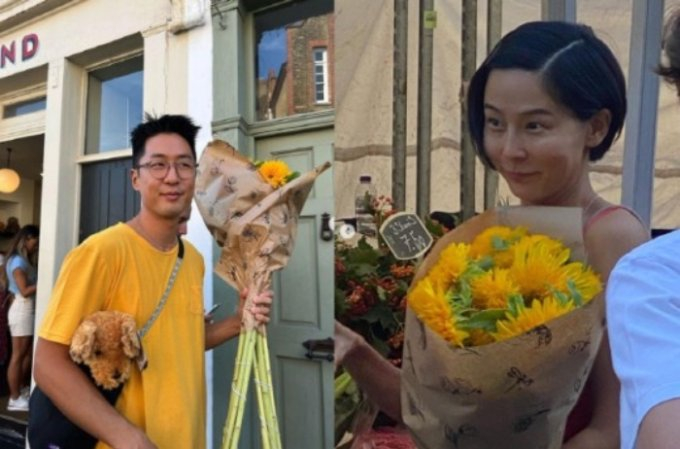 공개 연인인 방송인 김나영과 가수 겸 화가 마이큐가 럽스타그램으로 사랑을 키워가고 있다. /사진=마이큐, 김나영 인스타그램