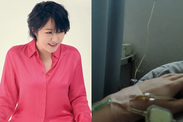 개그우먼 김현숙이 링거를 꼽고 병실에 누워 있는 사진을 공개하며 심경을 고백했다. /사진=김현숙 인스타그램