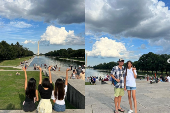 윤종신의 딸이 우월한 기럭지로 모델같은 분위기를 풍겼다. /사진=윤종신 인스타그램