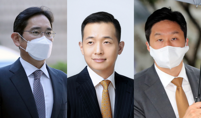 경영 불확실성에 대비하기 위해 오너가를 중심으로 대대적인 조직 개편이 이뤄지고 있다. 사진은 왼쪽부터 이재용 삼성전자 부회장, 김동관 한화솔루션 부회장, 정기선 현대중공업지주 사장. /사진=뉴스1, 한화그룹 제공