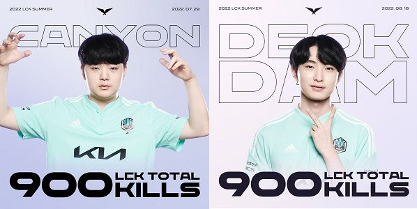 담원이 클래스를 입증하며 LCK 3시드로 롤드컵에 진출했다. 사진은 담원의 정글 김건부(캐니언·왼쪽)와 원딜 서대길(덕담). /사진=LCK 공식 인스타그램