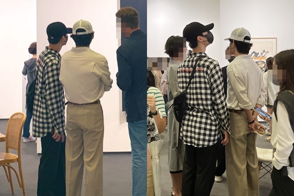 그룹 방탄소년단(BTS) 멤버 뷔와 배우 박보검의 목격담으로 뷔의 열애설에 힘이 실렸다. /사진=온라인 커뮤니티