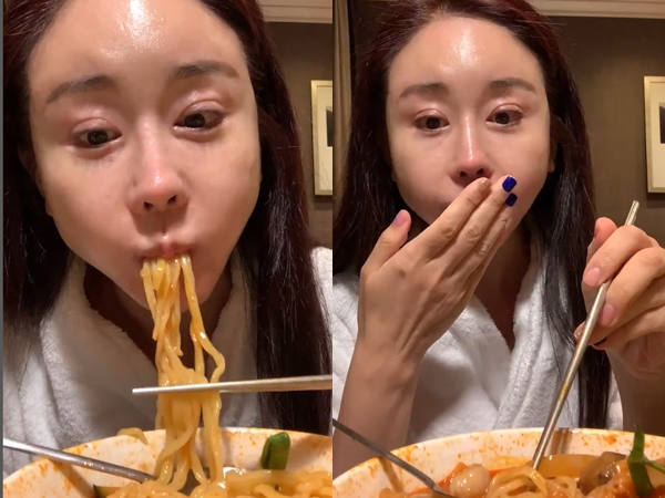 방송인 함소원이 새벽에 짬뽕 먹방을 공개했다. /사진=함소원 인스타그램