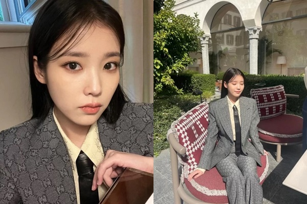 아이유가 카리스마 넘치는 근황을 공개했다. /사진=아이유 인스타그램
