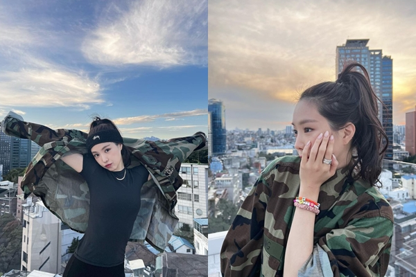 그룹 에이핑크 출신 배우 손나은이 군복을 입고 찍은 사진을 놓고 누리꾼 사이에서 때아닌 논쟁이 벌어졌다. /사진=손나은 인스타그램