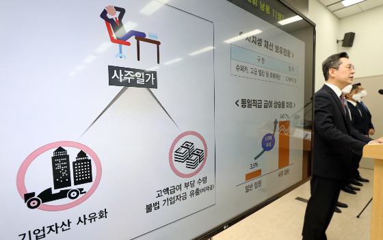 오호선 국세청 조사국장이 지난 27일 세종시 정부세종2청사에서 공정경쟁과 국민통합을 저해하는 불공정 탈세혐의자 32명에 대해 세무조사에 착수했다고 밝혔다. /사진=뉴시스  
