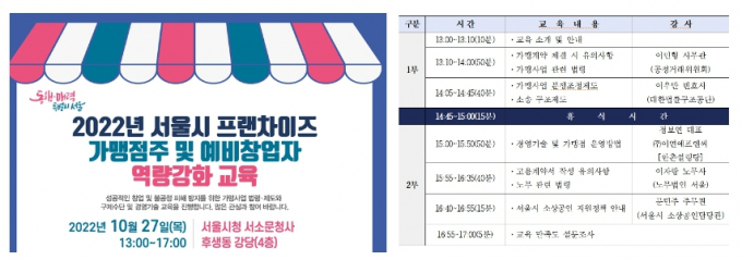 서울시, 프랜차이즈 가맹점주·예비창업자를 위한 궁금증 풀어드립니다.