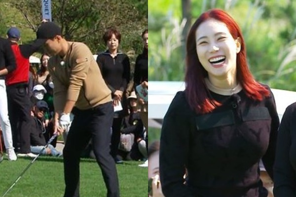 김종민이 유현주 프로와 매번 커플룩을 맞춰 입는다는 의혹이 제기됐다./사진=편먹고 공치리4 인스타그램