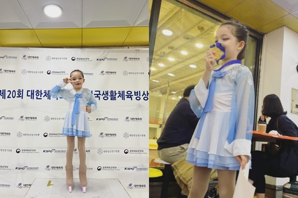 축구선수 박주호 딸 박나은이 피겨스케이팅 대회에 출전했다. /사진=온라인 커뮤니티