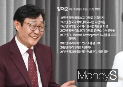 정재준 아리바이오 대표이사가 AR1001의 임상 3상 진행과 함께 글로벌 빅파마와의 기술수출도 모색한다. 이미 20여개의 빅파마와 기술이전 협상을 준비 중이며 다수의 제약사와는 본격 논의를 위해 기밀누설 방지협약도 체결했다. 정재준 아리바이오 대표이사 약력./사진=장동규 기자