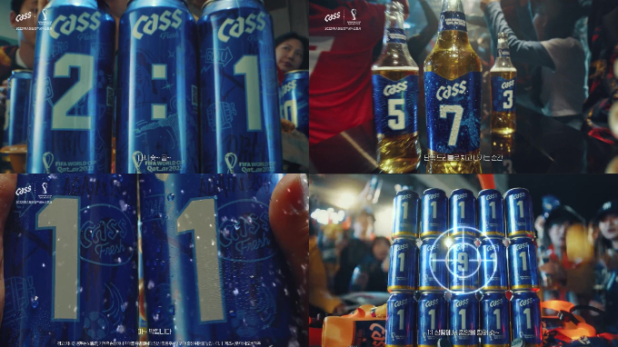 오비맥주 카스의 월드컵 캠페인 광고에서 한국과 포르투갈전의 경기 결과를 예측한 듯한 장면이 연출돼 화제를 모은다./사진제공=오비맥주