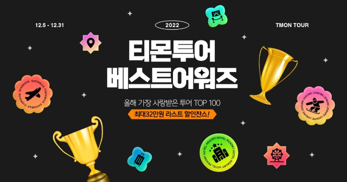티몬이 올해 최다 구매를 기록한 여행 부문의 핫딜을 모은 ‘2022 티몬투어 베스트어워즈'를 연다./사진제공=티몬