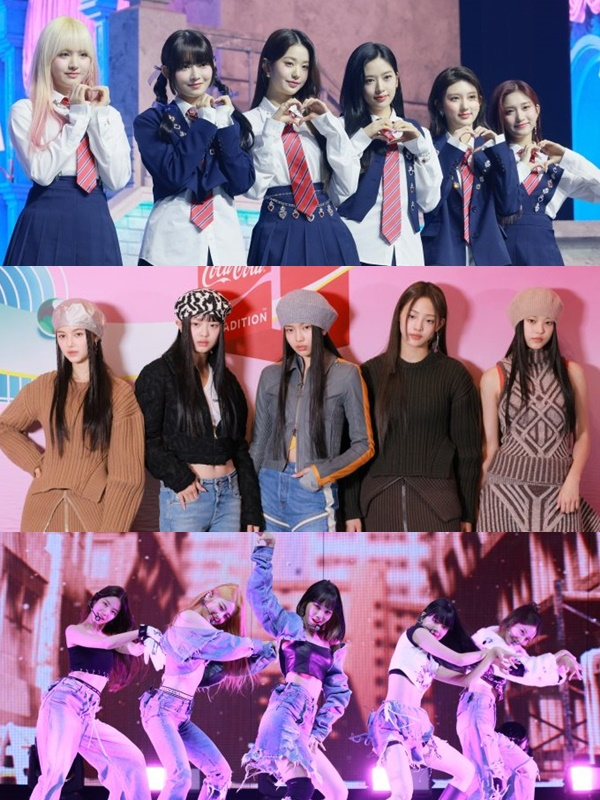 데뷔한 지 1년이 채 되지 않은 신인 걸그룹의 신기록 세우기가 이어지며 제대로 K팝 기강이 잡혔다. 사진은 위부터 아이브, 뉴진스, 르세라핌. /사진=장동규, 임한별 기자