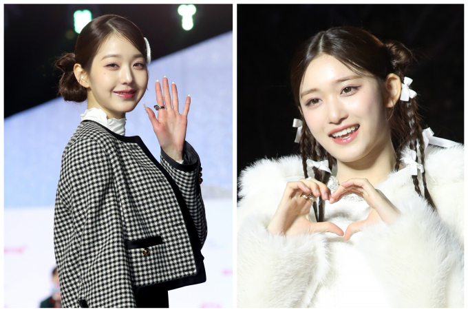 걸그룹 아이브(IVE)의 장원영과 이서가 선보인 좌석 립싱크 무대를 두고 누리꾼들이 갑론을박을 벌이고 있다. /사진=뉴스1
