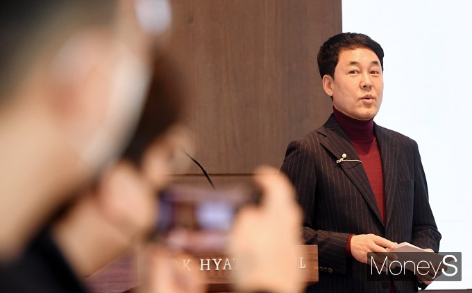 [머니S포토] 질문에 답하는 이지홍 혼다코리아 대표이사