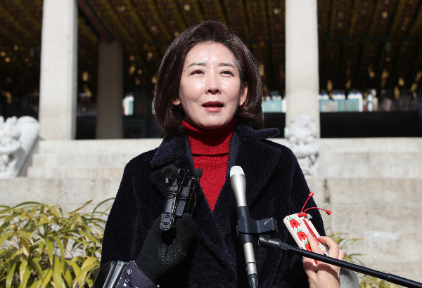 박종희 전 국민의힘 의원이 나경원 전 의원이 최근 잠행에 들어간 것과 관련해 "대통령실 비서실장의 강력한 입장이 나오면서 굉장히 당혹스러워하고 있다"고 말했다. 사진은 지난 17일 대구 동구 동화사 예방을 마친 뒤 취재진의 질문에 답하는 나 전 의원. /사진=뉴스1