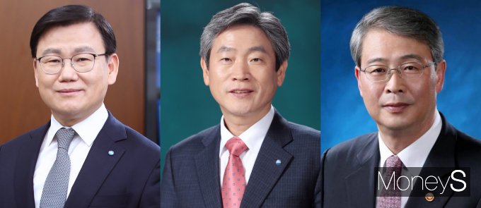 (왼쪽부터) 이원덕 우리은행장, 박화재 우리금융지주 사장, 임종룡 전 금융위원장/사진-머니S