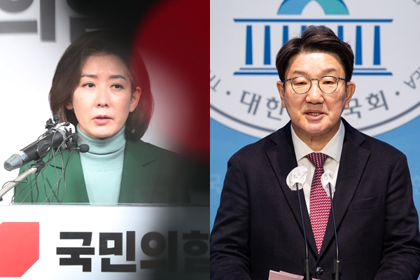나경원 국민의힘 전 의원(왼쪽)과 권성동 의원이 연이어 국민의힘 전당대회 불출마를 선언한 가운데 두 사람의 향후 행보에 관심이 쏠린다. /사진=뉴스1