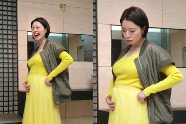 코미디언 안영미가 임신 중인 근황을 공개했다. /사진=안영미 인스타그램