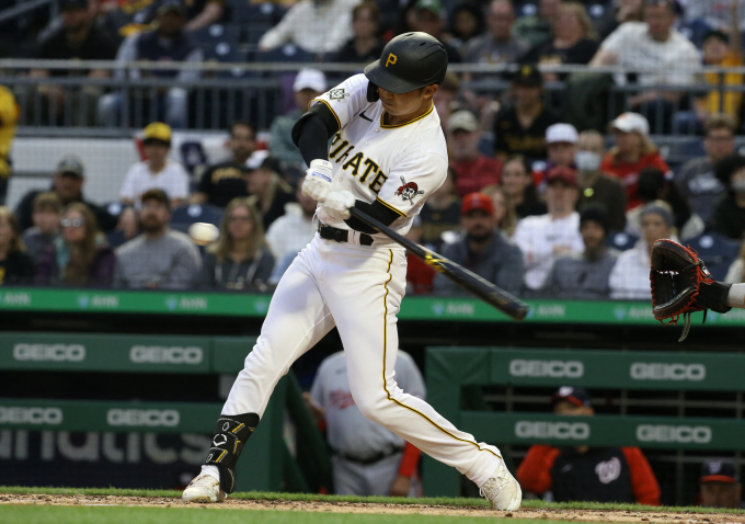 애틀란타 박효준이 스프링캠프 명단에 포함되지 못했다. 사진은 피츠버그 시절 박효준의 타격 모습. /사진= 로이터