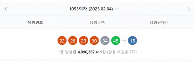 1053회로또.(나눔로또 캡처)