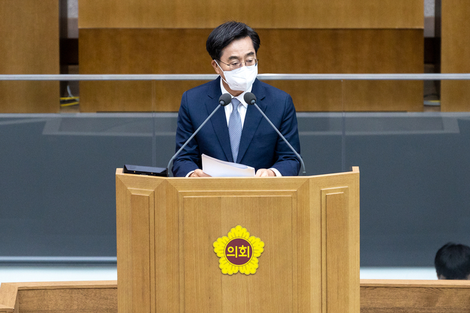 김동연 경기도지사는 7일 경기도의회 도정연설을 하고 있다. / 사진제공=경기도