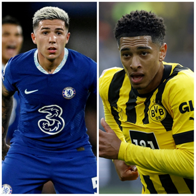 오는 16일 오전 5시(한국시각) 첼시와 보루시아 도르트문트의 유럽축구연맹(UEFA) 챔피언스리그(UCL) 16강 1차전이 열린다. 사진은 첼시 엔조 페르난데스(왼쪽)와 도르트문트 주드 벨링엄. /사진=로이터