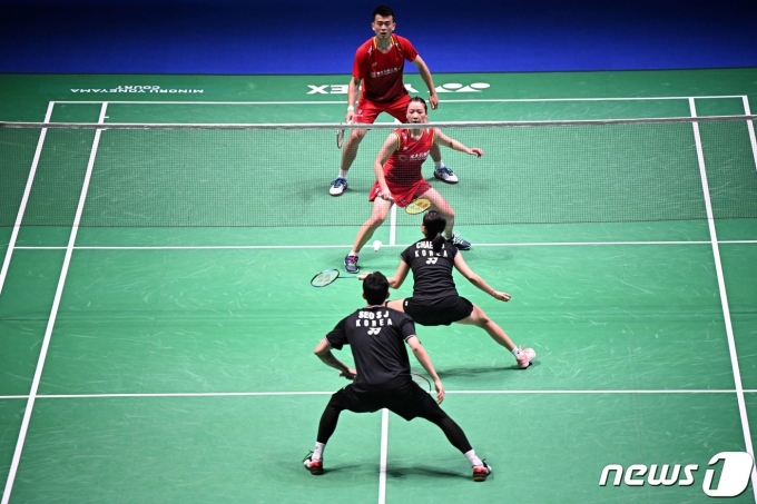 전영오픈 혼합복식 결승 장면. ⓒ AFP=뉴스1
