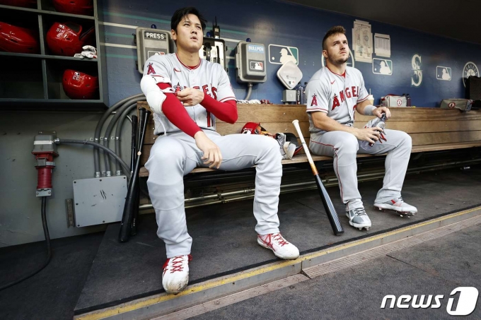 오타니 쇼헤이(왼쪽)와 마이크 트라웃. ⓒ AFP=뉴스1