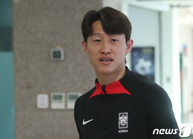 축구 국가대표팀 이재성이 26일 경기 파주 축구국가대표트레이닝센터(NFC)에서 열린 인터뷰에 참석하고 있다. 2023.3.26/뉴스1 ⓒ News1 송원영 기자