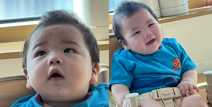 코미디언 홍현희와 인테리어 디자이너 제이쓴 부부의 아들 준범군이 배우 백일섭을 닮은 꼴로 등극해 시선을 사로잡았다. /사진=홍현희 인스타그램