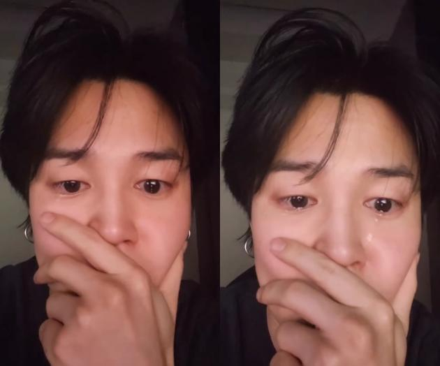 그룹 방탄소년단 멤버 지민이 화제를 모은 눈물 셀카 해명에 나섰다. /사진=지민 인스타그램