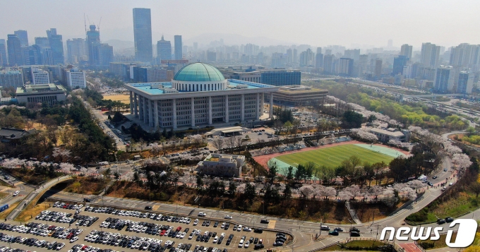 31일 서울 여의도 국회 뒤편 여의서로에 벚꽃이 활짝피어 있다. 코로나19 사태이후 영등포 여의도봄꽃축제가 4년만에 전면개최된다. 봄꽃축제는 4일부터 9일까지 열리며 1일부터 10일까지여의서로 차량이 전면 통제된다. 2023.3.31/뉴스1 ⓒ News1 김진환 기자