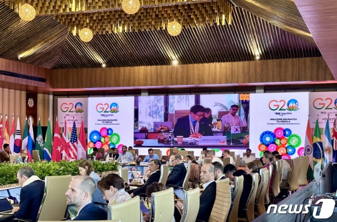주요 20개국(G20) 국제협력대사(G20 셰르파) 회의가 지난달 30일부터 2일까지 인도 쿠마라콤에서 개최됐다. (외교부 제공) 2023.4.2/뉴스1
