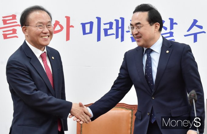 [머니S포토] 윤재옥 與 원내대표, 취임 후 첫 野 예방