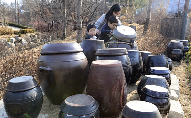 미국 매체 워싱턴포스트(WP)가 영국 왕립학회 학술지의 연구 결과를 인용해 전통적 발효 방식으로 만드는 한국 김치의 과학적 효과를 조명했다. 사진은 지난 2017년 서울 중랑구 옹기테마공원에서 관람객들이 다양한 옹기를 살펴보는 모습. /사진=뉴스1