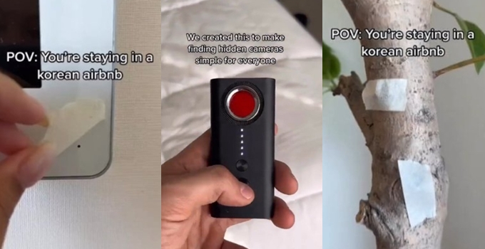 해외 여행객들 사이에서 한국의 '불법촬영' 문제가 확산되자 한국에 여행을 올 때 몰래카메라 탐지기를 가져와야 한다는 이야기가 나온다. 사진은 한국에 여행 온 외국인들이 불법촬영 피해를 걱정한다며 몰카 탐지기를 추천하는 모습. /사진=트위터