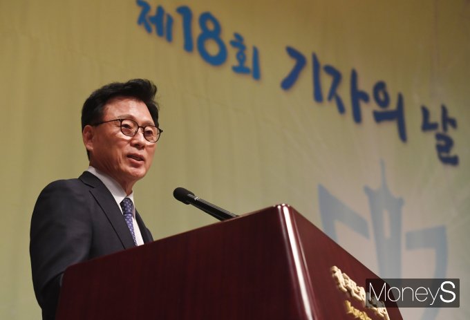 축사하는 박광온 더불어민주당 원내대표/사진=장동규 기자
