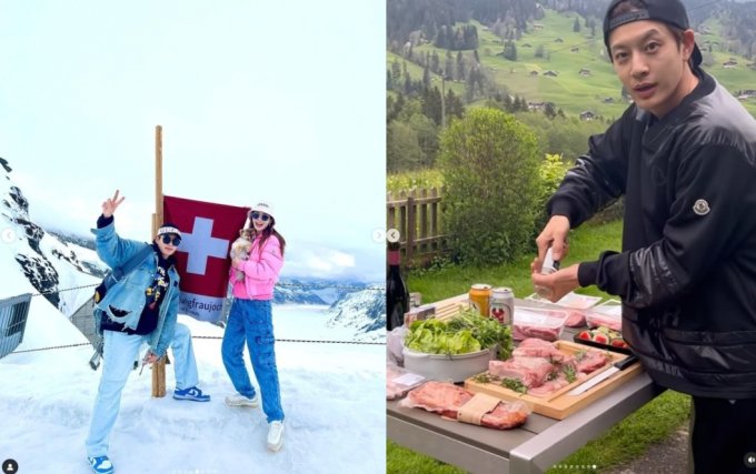 고기 구워주는 ♥세븐?… 이다해, 스위스 신혼여행 '달달'