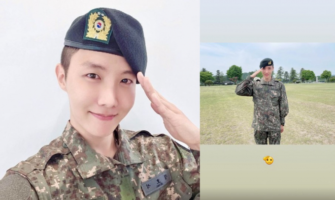 그룹 방탄소년단 제이홉이 신병교육을 마치고 팬들에게 인사를 전했다. /사진=위버스 캡처, 제이홉 인스타그램