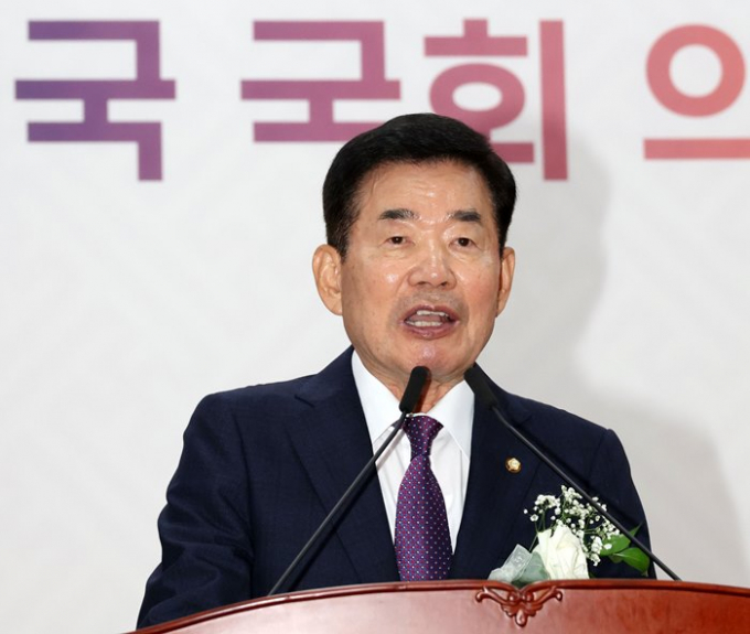 사진은 지난달 31일 서울 여의도 국회에서 열린 제75주년 국회개원기념식에서 기념사를 하고 있는 김진표 국회의장. /사진=뉴스1