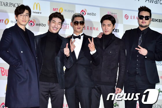 지오디(god) 멤버 윤계상, 손호영, 박준형, 데니안, 김태우(왼쪽부터)ⓒ News1 김진환 기자