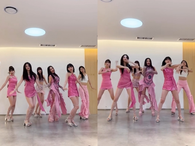 엄정화와 르세라핌(엄정화, 르세라핌 SNS 영상 갈무리)